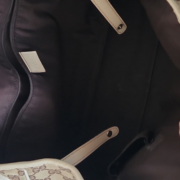 VINTAGE GUCCI GG Canvas Princely  Sherry Line Ribbon Tote Bag Line - Picture 3 of 10